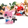 Bead Embroidery - 2Pcs Pink Fox Bead Cross Stitch Keychain Kit