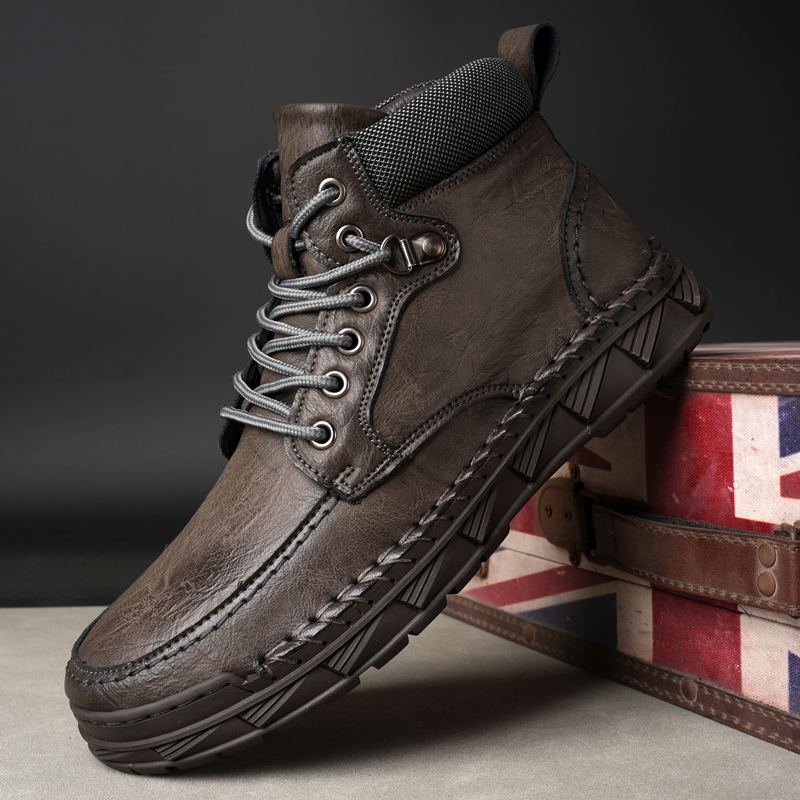 Arkget Shoes | Men's Leather Handmade Non-slip Work Casual  Ankle Boots