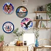 [US Local Warehouse]6PCS American Theme - Round Vintage Metal Signs Set - 30*30cm