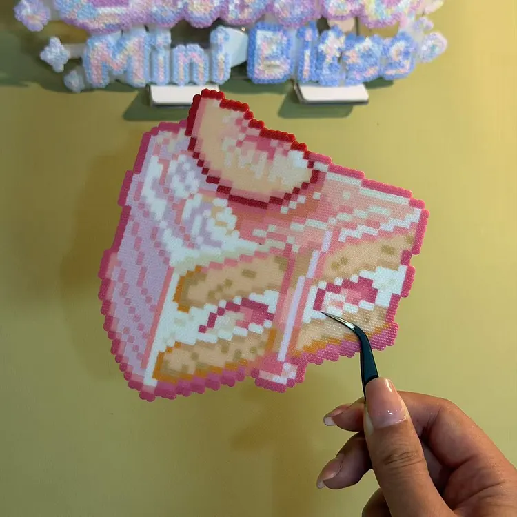 Peach Cake Slice Digital Pattern 