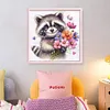 Raccoon-Partial 11CT Stamped Cross Stitch Bead Embroidery 36*36cm/14.17*14.17in tapestrymarket