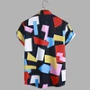 Gioiacombo™ Camicia a maniche corte da uomo con stampa geometrica