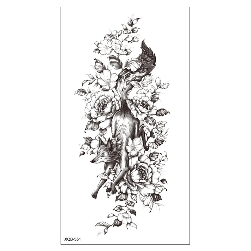 Waterproof Tattoo Sticker Temporary Tattoo Black Rose Tattoo Leg Chest Arm Tattoo Man Woman Tattoo Skin Tattoo Art Tatouage TaTy 515-1