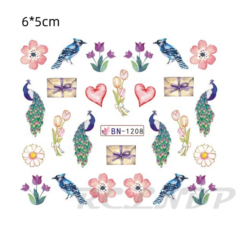Nail sticker art decoration slider love heart adhesive design Water decals manicure lacquer accessoires polish foil
