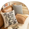 Nordic Cotton Canvas Embroidery Home Living Creative Cushion Pillow Cover