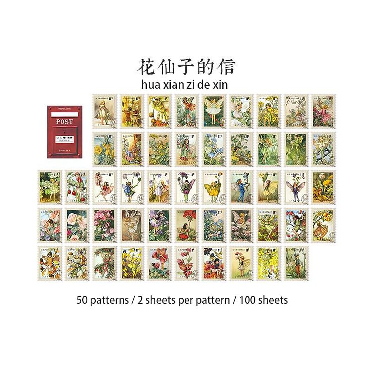 JOURNALSAY 100 Pcs Retro Oil Painting Journal Stickers