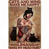 Black Cat And Girl - Metal Tin Signs(12*16Inch) - Animal