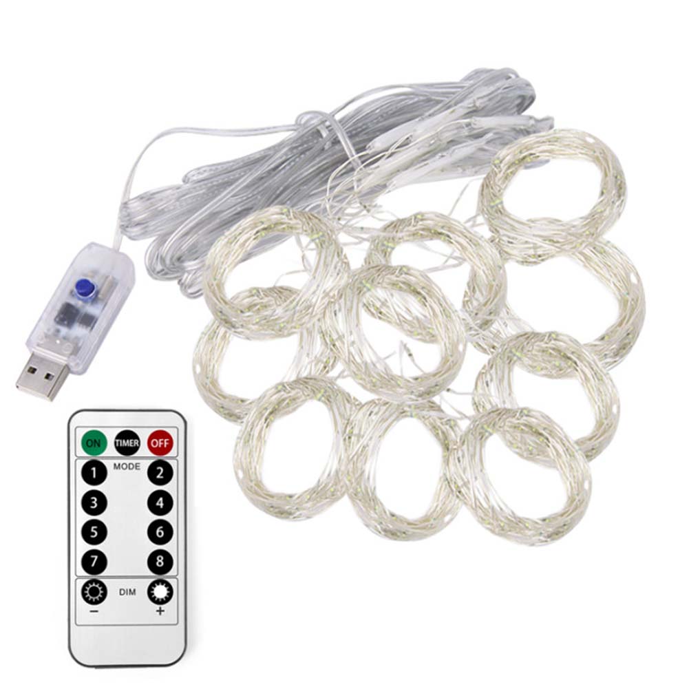 

100/200 LEDs Curtain Light String USB Remote Control Wedding Decor Light, 100led, 501 Original