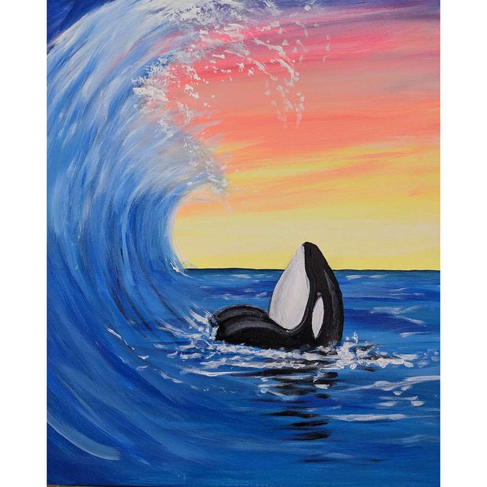 

Sea Waves Dolphin - Round Drill Diamond Painting - 30*40CM, 501 Original