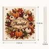 (30x30cm)DIY Pearl Painting Framed Pumpkin Maple Leaf Handmade Pearl Material Art Kit Living Room Decor