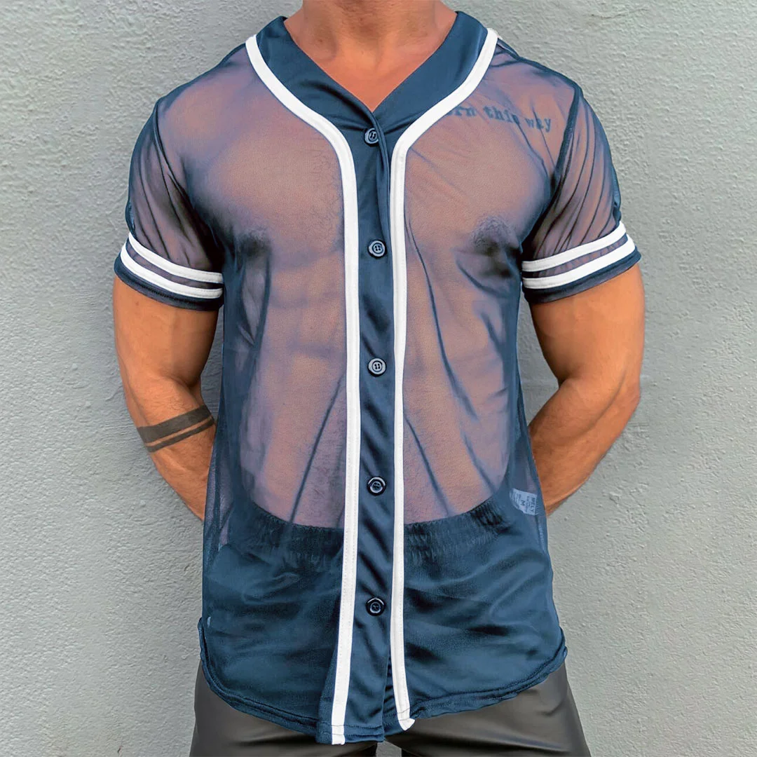 Men's Sexy Mesh Sheer Shirt-inspireuse