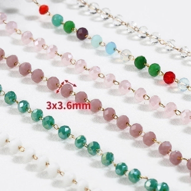 1 Set Stainless Steel Artificial Crystal Plating Polished Chain