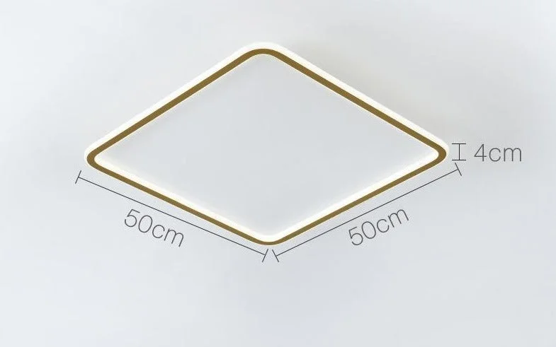 Nordic Bedroom Led Ceiling Lamp Full Copper Square Lamp