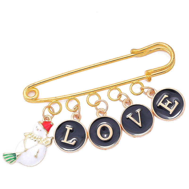 12 Color Round Drop Oil English Letter Alloy Pendant DIY Jewelry Accessories W85