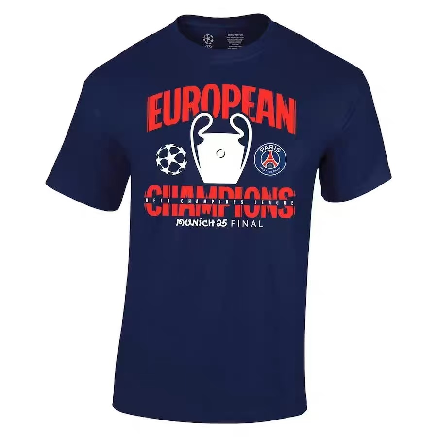 PSG Paris SG UCL Champions 2025 European Champions Graphic T-Shirt - Navy- Maxi Kit
