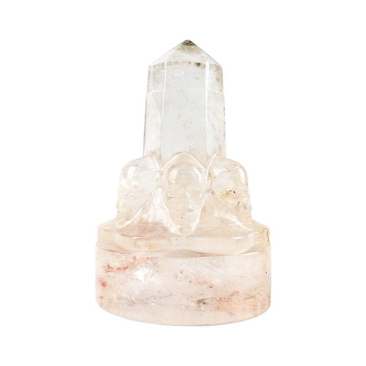 Clear Quartz Crystal Towers Points Bulk with Carving Skull Decor