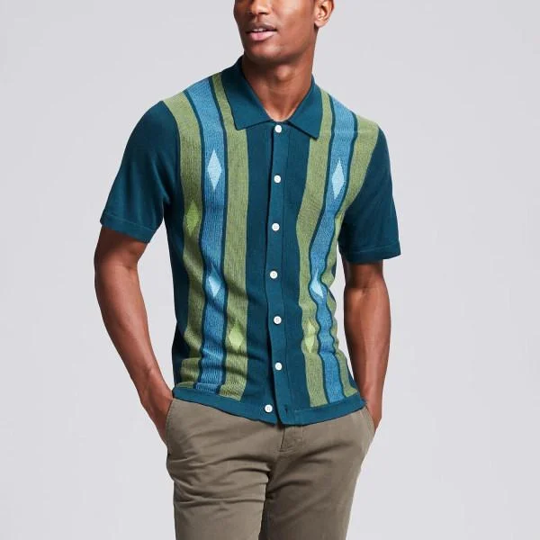men's polo stripe short sleeve
