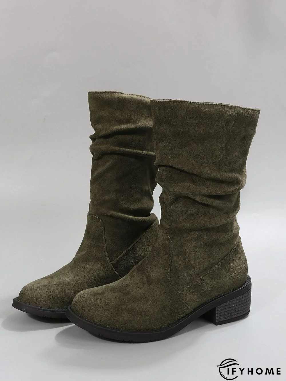 Faux Suede Slip On Slouchy Boots | IFYHOME