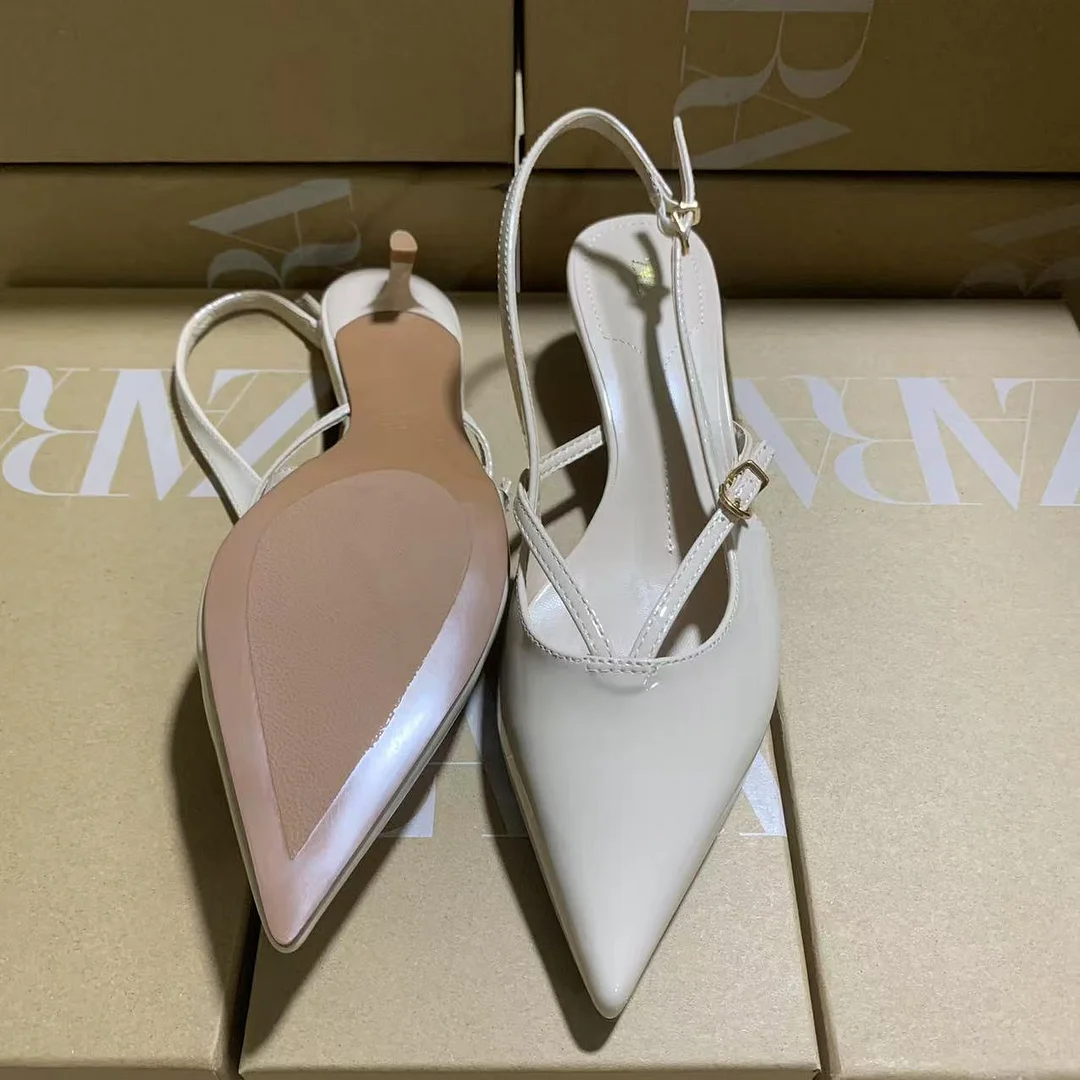 Breakj Breakj Spring New White Tip Slope And Low Heel Fashion Women's Shoes