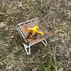 Stainless Steel Mini Folding Stove Portable Mini Wood Stove Outdoor Camping Gear