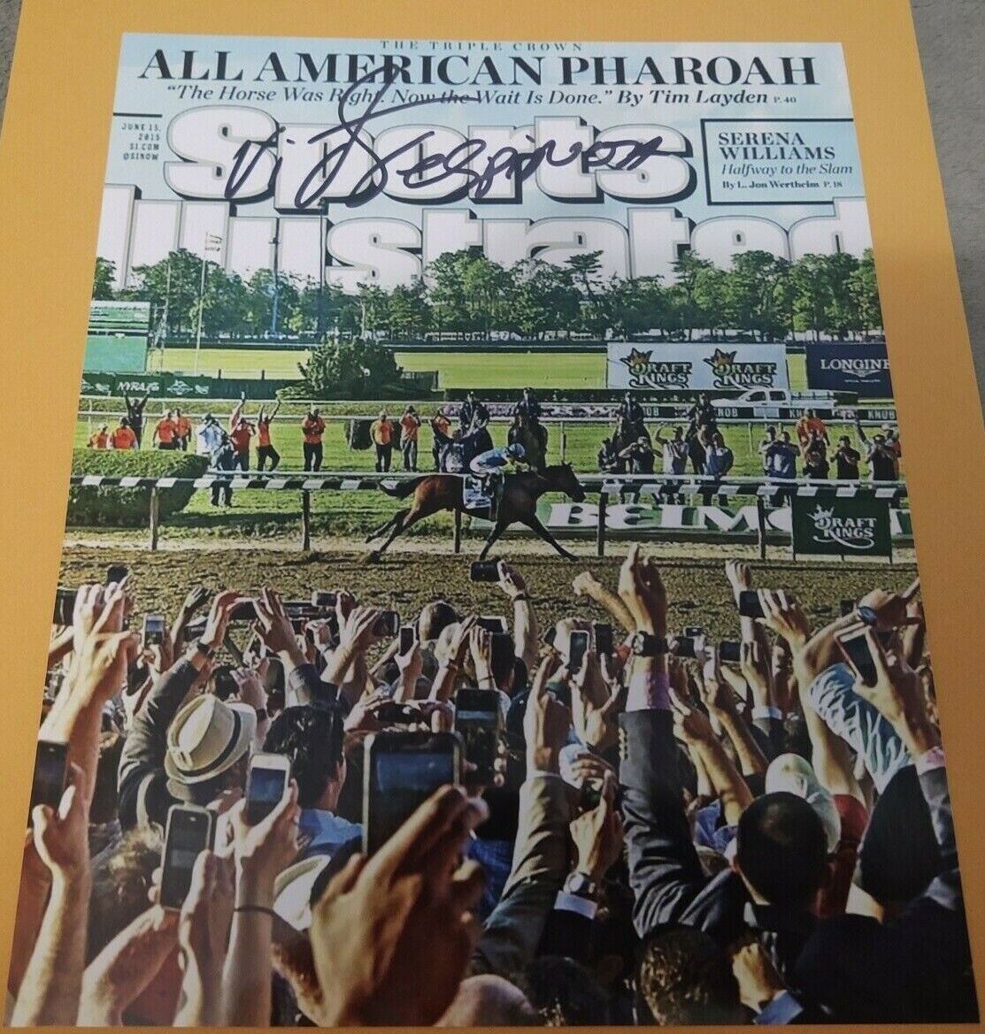 VICTOR ESPINOZA AMERICAN PHAROAH SIGNED SPORTS ILLUSTRATED 8X10 Photo Poster painting COVER