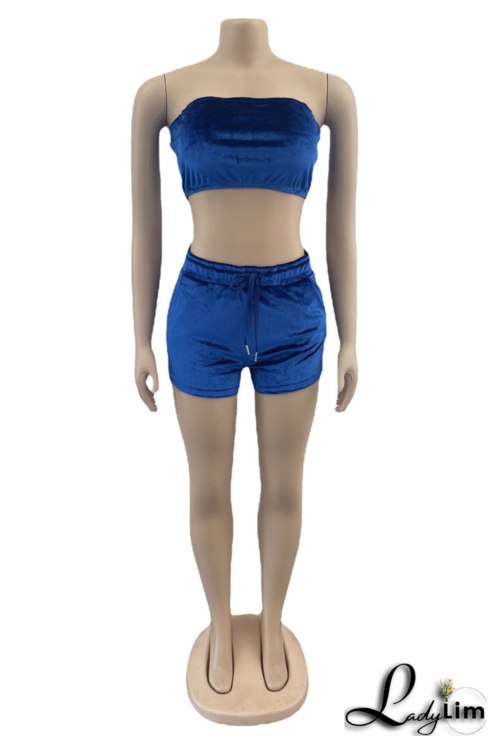 Yellow Fashion Sexy Solid Backless Strapless Sleeveless Two Pieces