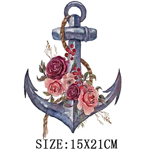 Beautiful Flowers Thermal Sticker On T-shirt DIY Washable Patches On Clothes Funny Design Iron On Transfer For Hoodies Bag Decor