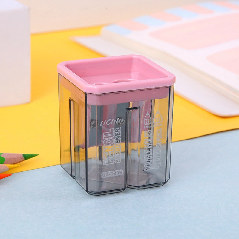 Double Hole Pencil Sharpener/children’s Cute Cartoon Pencil Sharpener Primary School Students Creative Stationery Multifunctional Pencil Sharpener