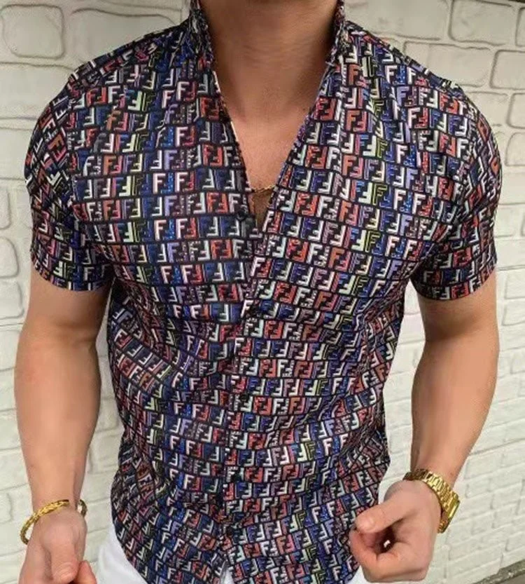 Summer Hawaiian Pattern Short Sleeve Men's Shirts at Hiphopee