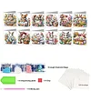 12PCS Diamond Painting Easter Bunny Greeting Card Kit for Birthdays Thanksgiving & Special Occasion