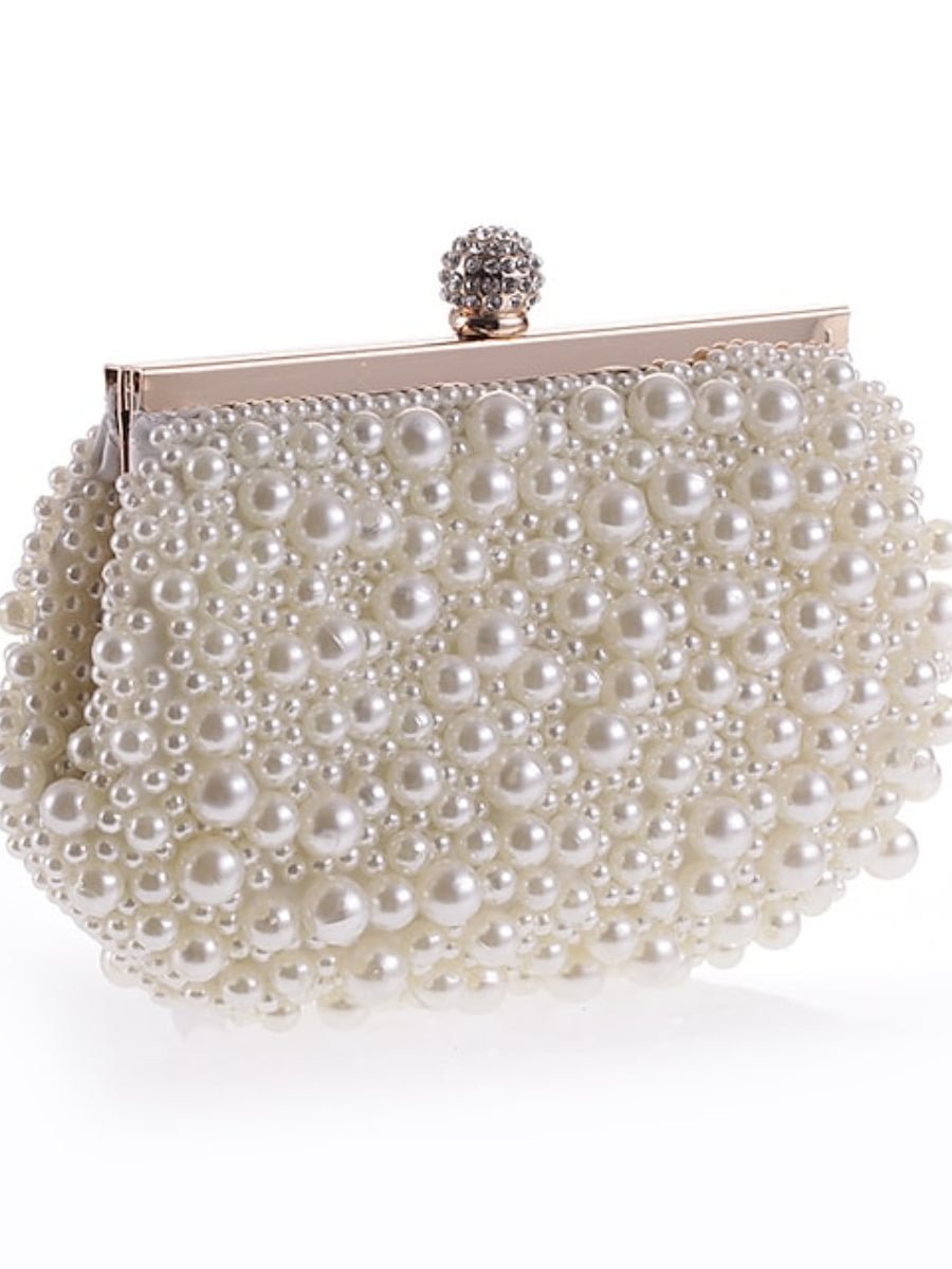 Women's Bridal Purse Polyester Pearls Crystals Rhinestone Clutch Bag