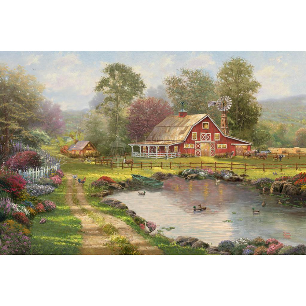 

30*40CM - Round Drill Diamond Painting - Little House, 501 Original