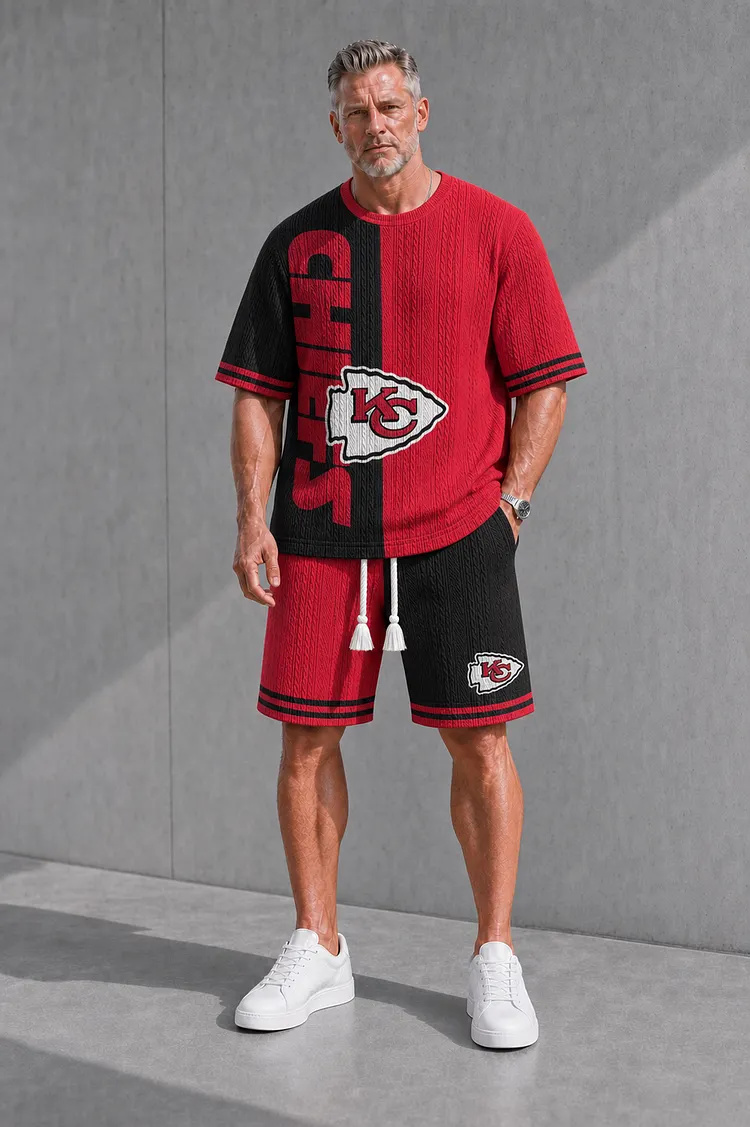 Kansas City Chiefs Men&rsquo;s Jacquard Cable-Knit Tee & Shorts Set
