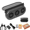 Solar Auto Air Vent Cooling System 3 Fans Car Exhaust Ventilation Fan (Black)