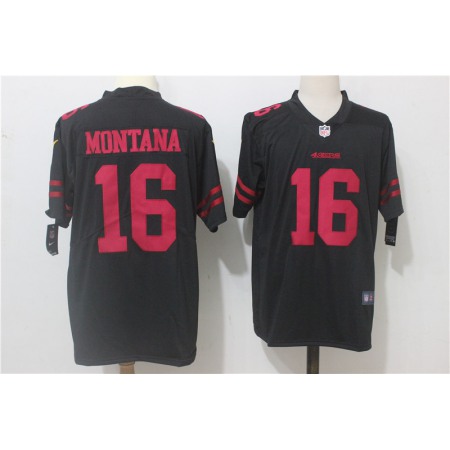 Men's  San Francisco 49ers #16 Joe Montana Black Alternate Stitched NFL Vapor Untouchable Limited Jersey