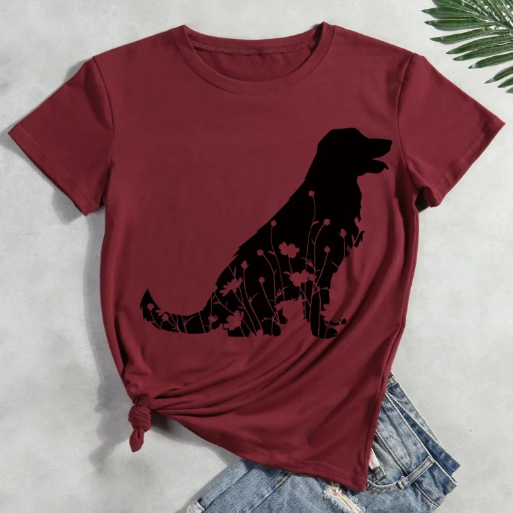 Floral Dog Pet Animal Lover T-shirt Tee -012312-CB