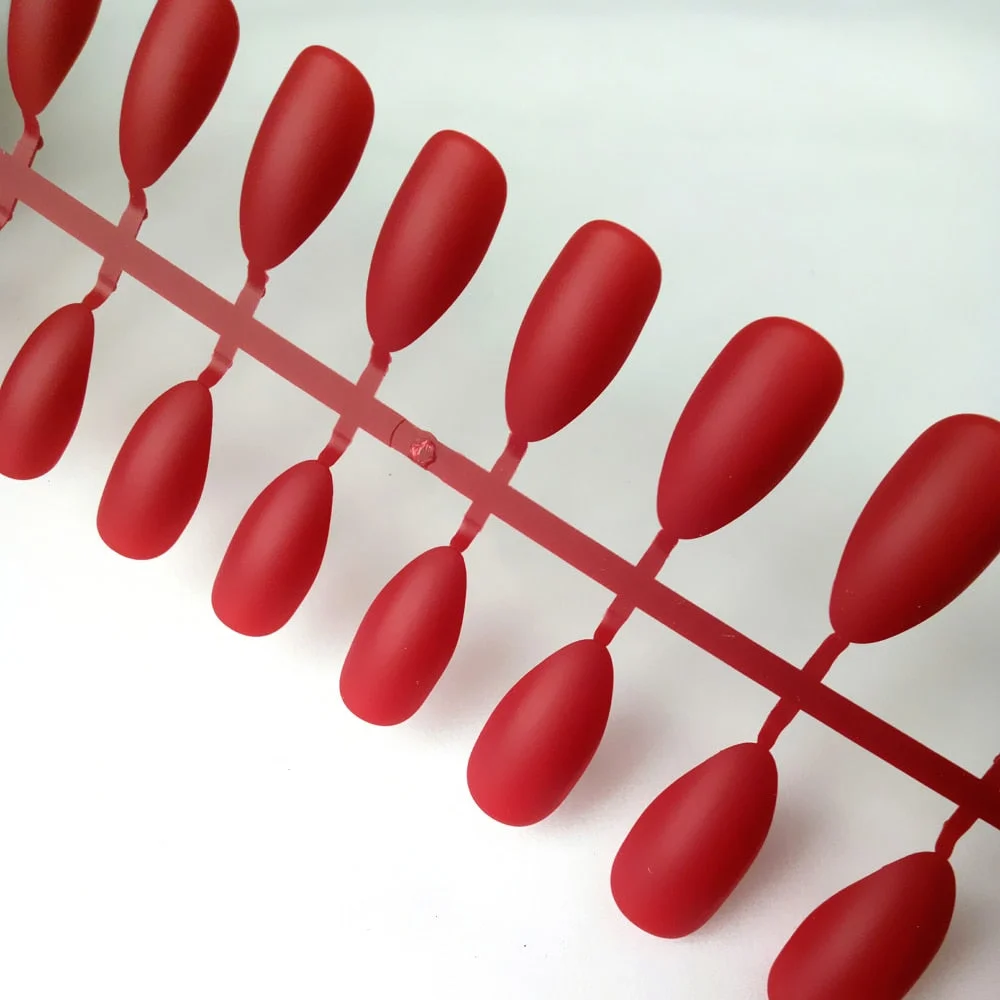 24Pcs Matte Dark Brown Artificial Fake Nails Long Stiletto False Nails For Design DIY Fingernails Art Tip Manicure Tool-Nail Inspo