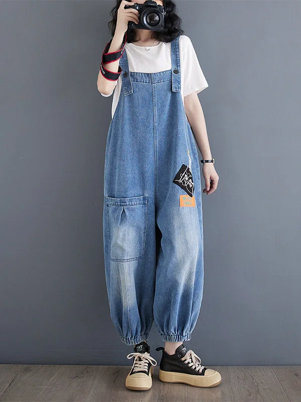 Women's Vintage Graphic Printed Buttons Jumpsuit