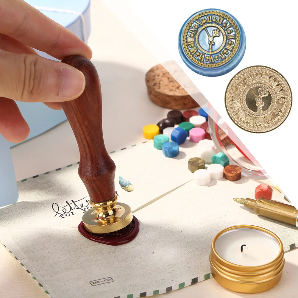 Vintage Clock Sealing Wax Invitations Stamp Replace Copper Head Hobby Tools
