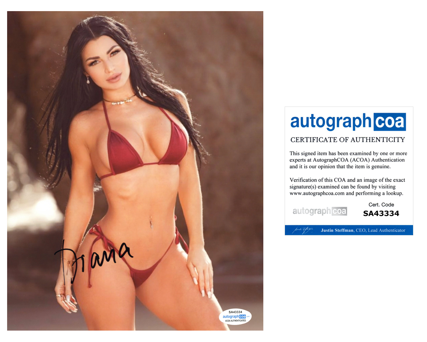 Diana Sparks Signed Autographed 8x10 Photo Poster painting Sexy Model ACOA COA