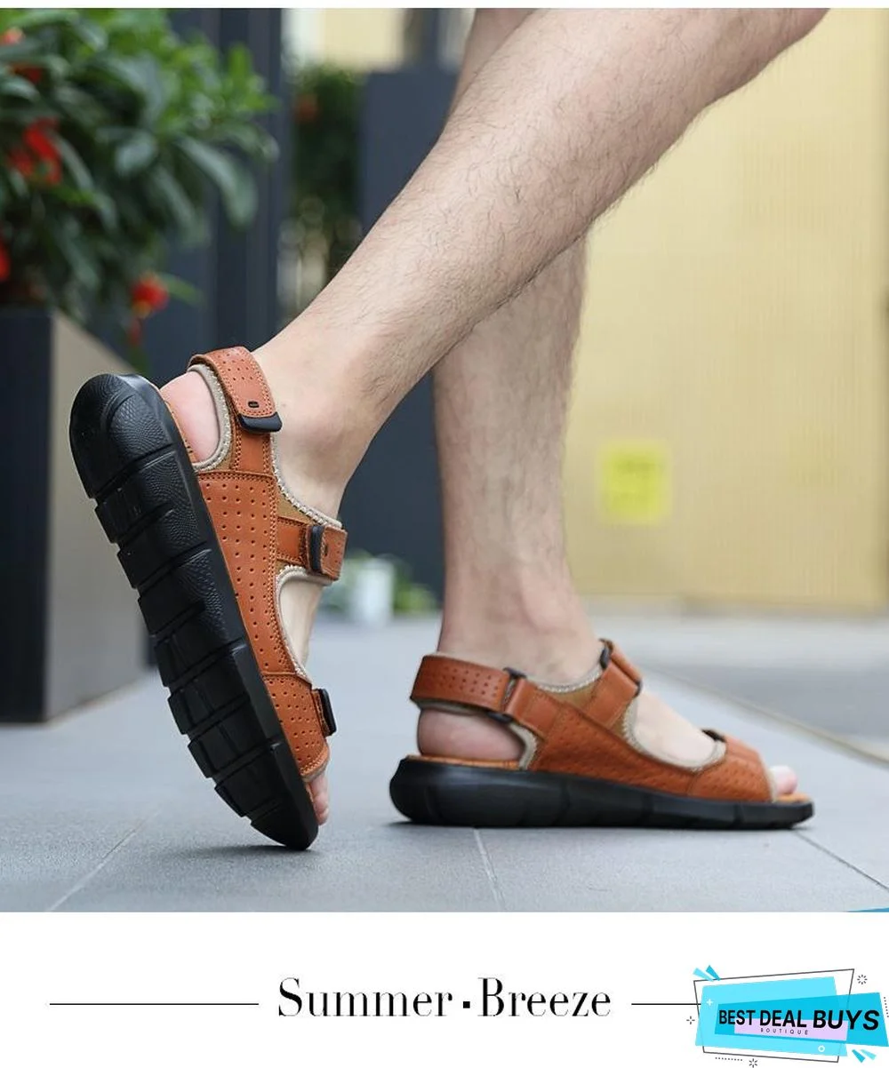 Men's Genuine Leather Sandals Casual High Quality Outdoor Beach Sandals