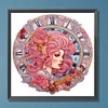 Clock Pink Hair Girl - Crystal Rhinestone Diamond Painting