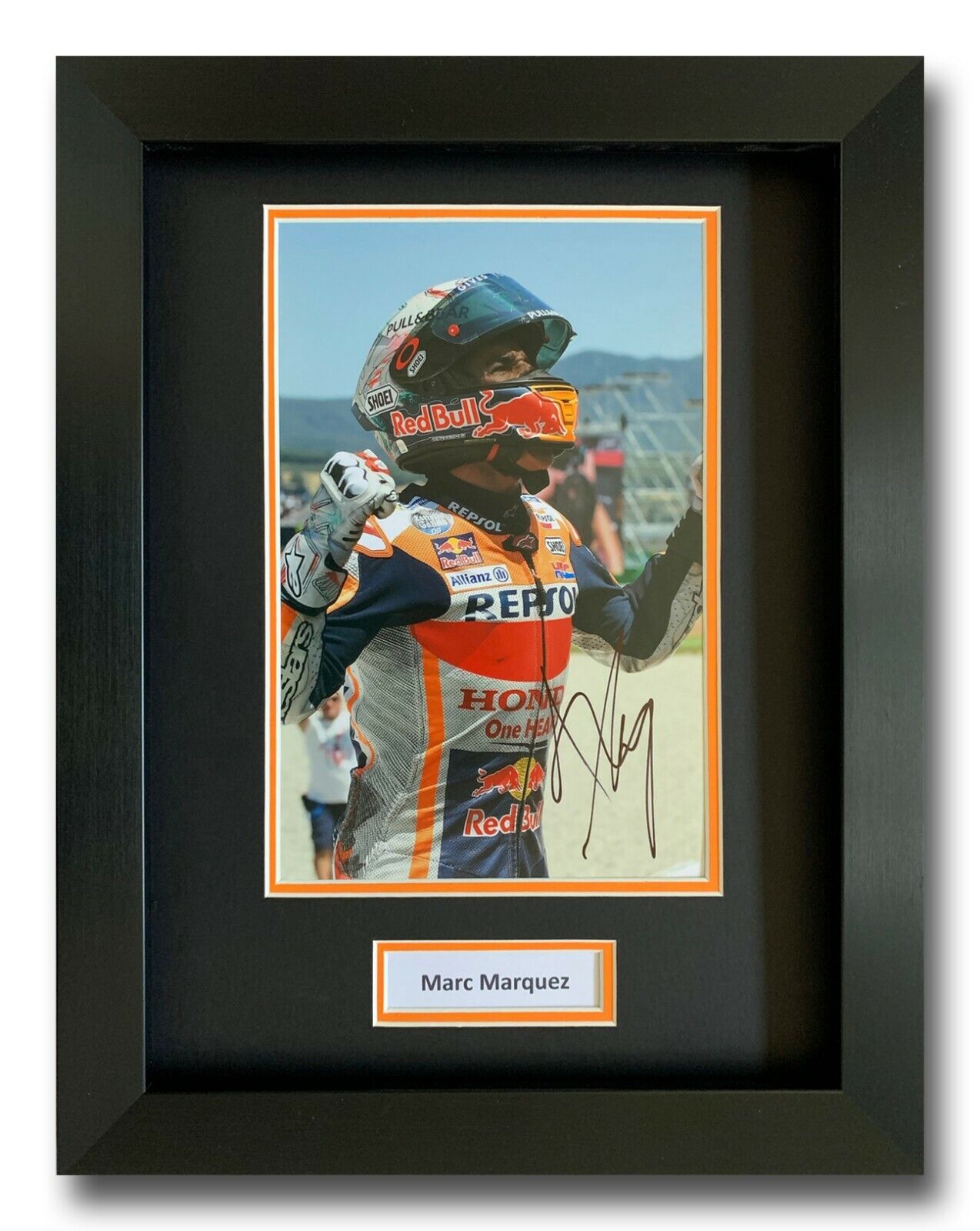 MARC MARQUEZ HAND SIGNED FRAMED Photo Poster painting DISPLAY - HONDA MOTOGP AUTOGRAPH.