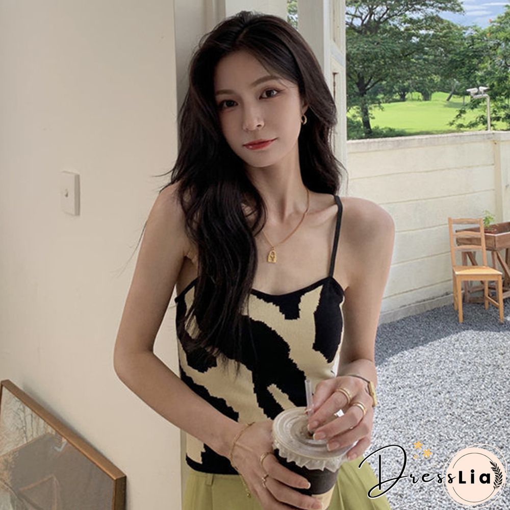 Summer Crop Tops Women Printing Backless Tank Top Sexy Sleeveless Cami Y2k Korean Fashion Clothes Streetwear
