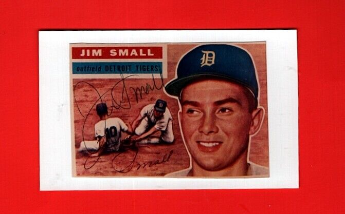 1956 JIM SMALL-DETROIT TIGERS AUTOGRAPHED COLOR SEMI-GLOSS Photo Poster painting ON 3X5