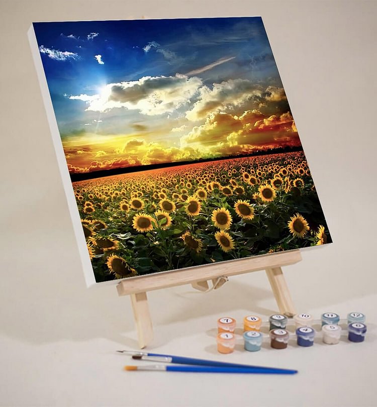 Sunflowers in the sun-Mini DIY Paint by Numbers Kit