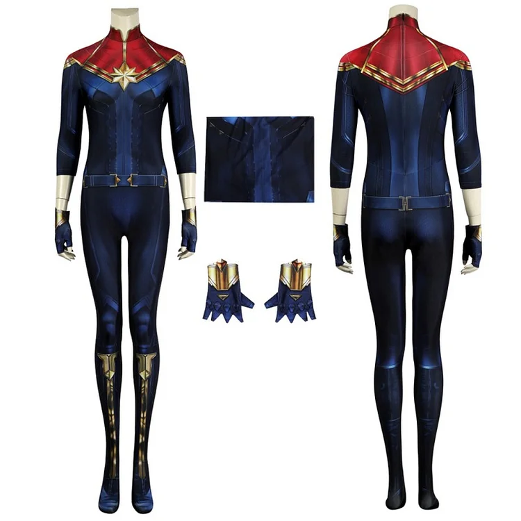 The Marvels Captain Marvel Cosplay Costume Carol Danvers Spandex Bodysuit