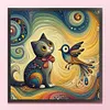 【Limited Stock Sale】Colorful Cat And Bird-11CT Stamped Cross Stitch 40*40cm/15.75*15.75in tapestrymarket