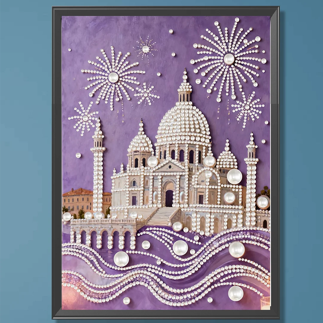 Building DIY Pearl Painting Art Kits Pearl Gem Paintings Picture Arts Craft 30x40cm for Adults Beginners Home Wall Decor No Frame