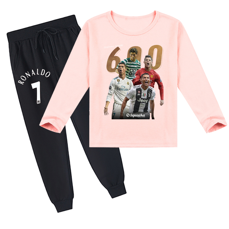 Mayoulove Kids Long Sleeve Cristiano Ronaldo T-Shirt Set - Perfect for Boys  Girls, Soccer Fan Gear, Trending Styles-Mayoulove